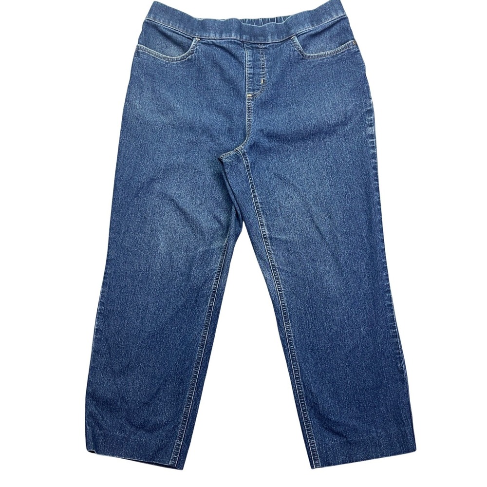 Croft & Barrow Denim Pull On Pants Stretch Jeans Comfort Waist 10 Short Fits 30"